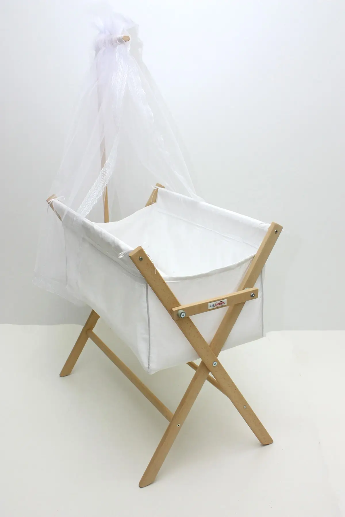 Butterfly Wood Baby Cradle Hammock White Mother So Crib Cross Flip Practical Folding Basket Cradle