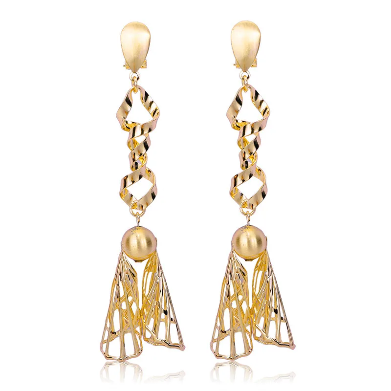 

Fashion Stainless Steel Long Drop Earrings For Women Glossy Tiny Huggie Elegant Female Dangle Earrings Accessories Jewelry