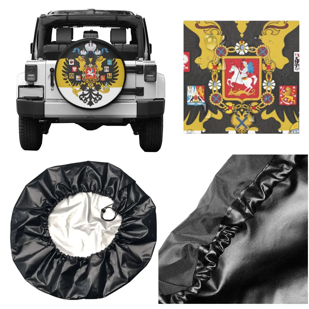 Чехол для запасных шин с российским флагом Mitsubishi Pajero Россия гордится защита