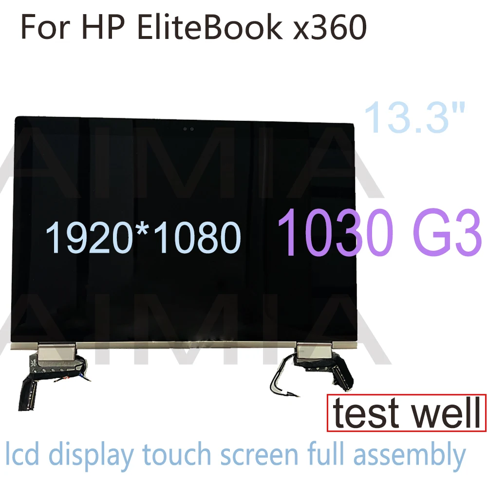 

13.3" FHD For HP EliteBook x360 1030 G3 LCD Display Touch Screen Replacement Full Assembly With Hinges Sliver L31868-001 L31870-