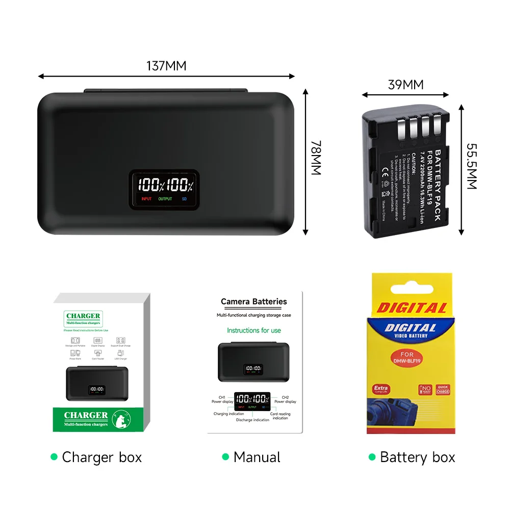 Аккумулятор DMW - BLF19E BLF19 + Panasonic Lumix GH3 GH4 GH5