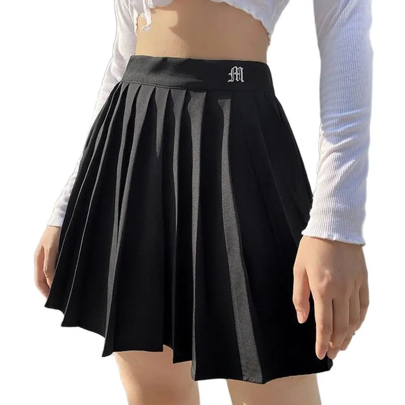 Muyogrt Women High Waist Pleated Skirt Sweet Cute Girls Dance Mini Skirt Cosplay Black White Skirt Female Mini Skirts Short