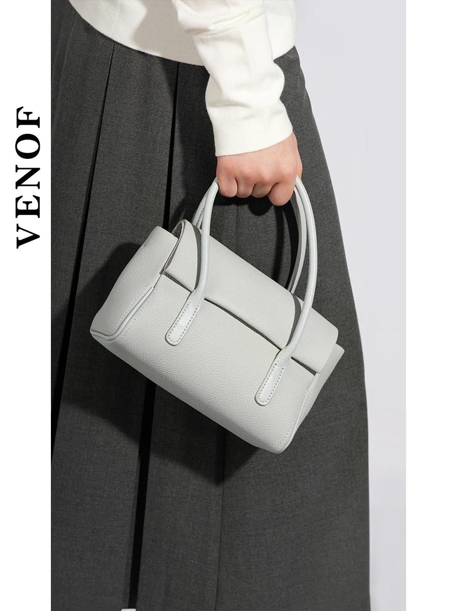 VENOF 2024 новинка 100% натуральная кожа маленькая сумка для женщин повседневная через