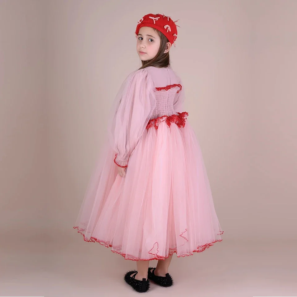 Сетчатое платье принцессы для девочек новинка 2024 RAS Осеннее детское газовое худи