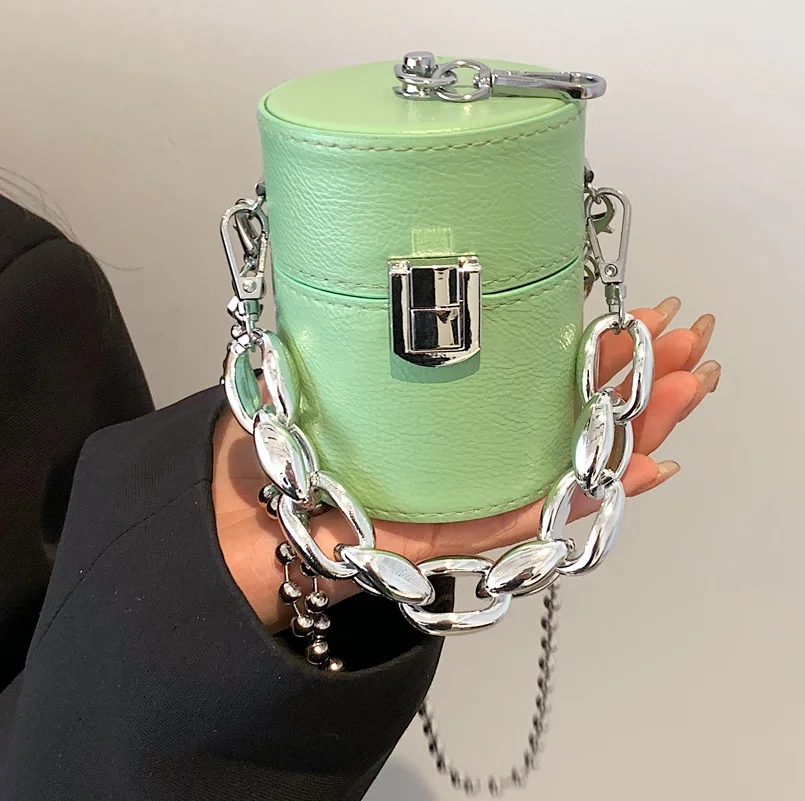 

Mini Lipstick Cross Body Bags For Women 2022 New Luxury Designer Chain Shoulder Coin Purse Cute Fashion Small Cylindrical Bag