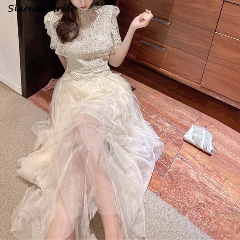 

Платье женское Сетчатое абрикосовое, винтажное бальное платье с завышенной талией, облегающее элегантное вечернее Макси-платье для подруж...