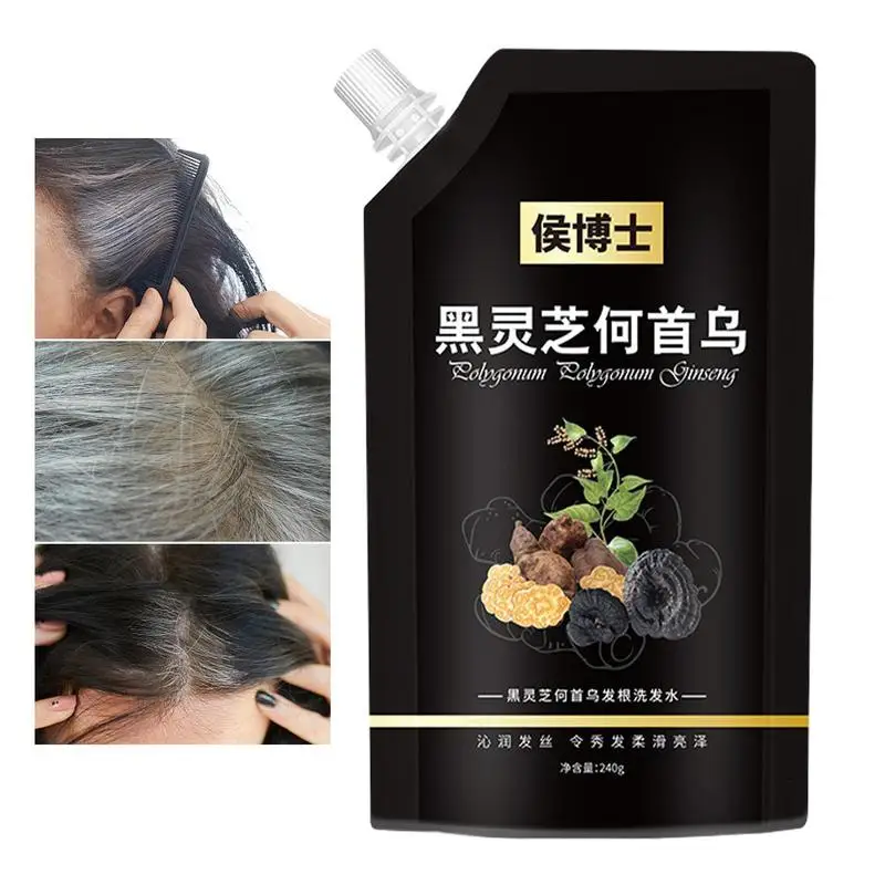 

Hair Darkening Shampoo 240ml He Shou Wu Shampoo Grey Reverse Shampoo Natural Black Hair Shampoo For Hair Darkening Deep