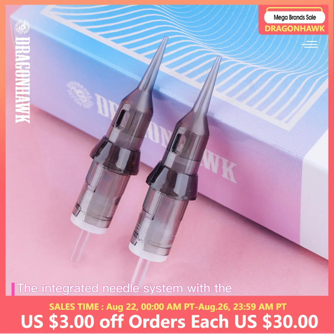 Dragonahwk PMU Sterilized Tattoo Cartridge Needles 1RL 3RL 7F Permanent Makeup Round Liner 0.16/0.18/0.2/0.25/0.3/0.4/0.5mm