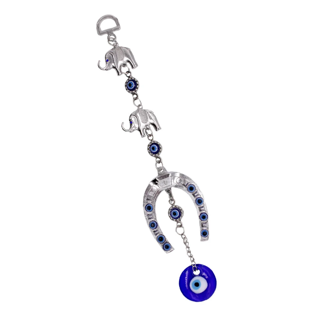 

Blue Eyes Hanging Pendant Horseshoe Elephant Shape Pendant Blessing Decor