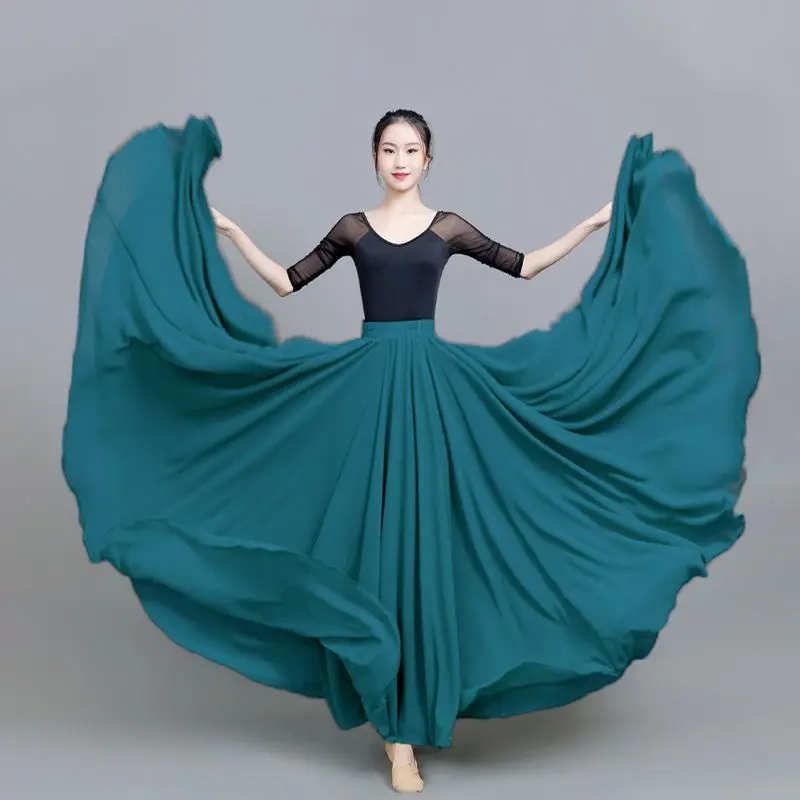 

Women's Spring Summer Chiffon Swing Skirt Maxi Dance Costume Harajuku Fashion Streetwear Y2k Elegant Midi Skirts Womens 2022