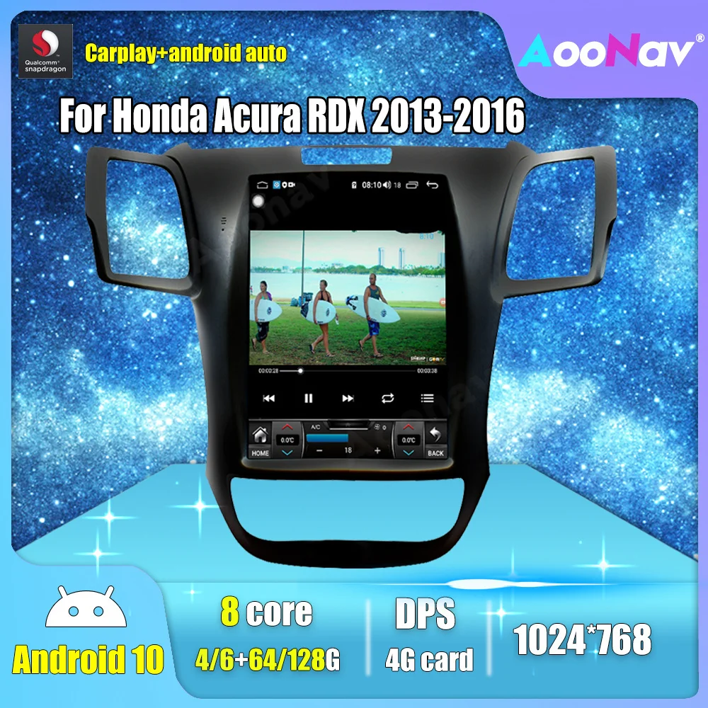 

For Honda Acura RDX 2013-2016 Stereo Receiver Android 10.0 System Car Radio GPS Navigation Audio Multimedia Player Head Unit