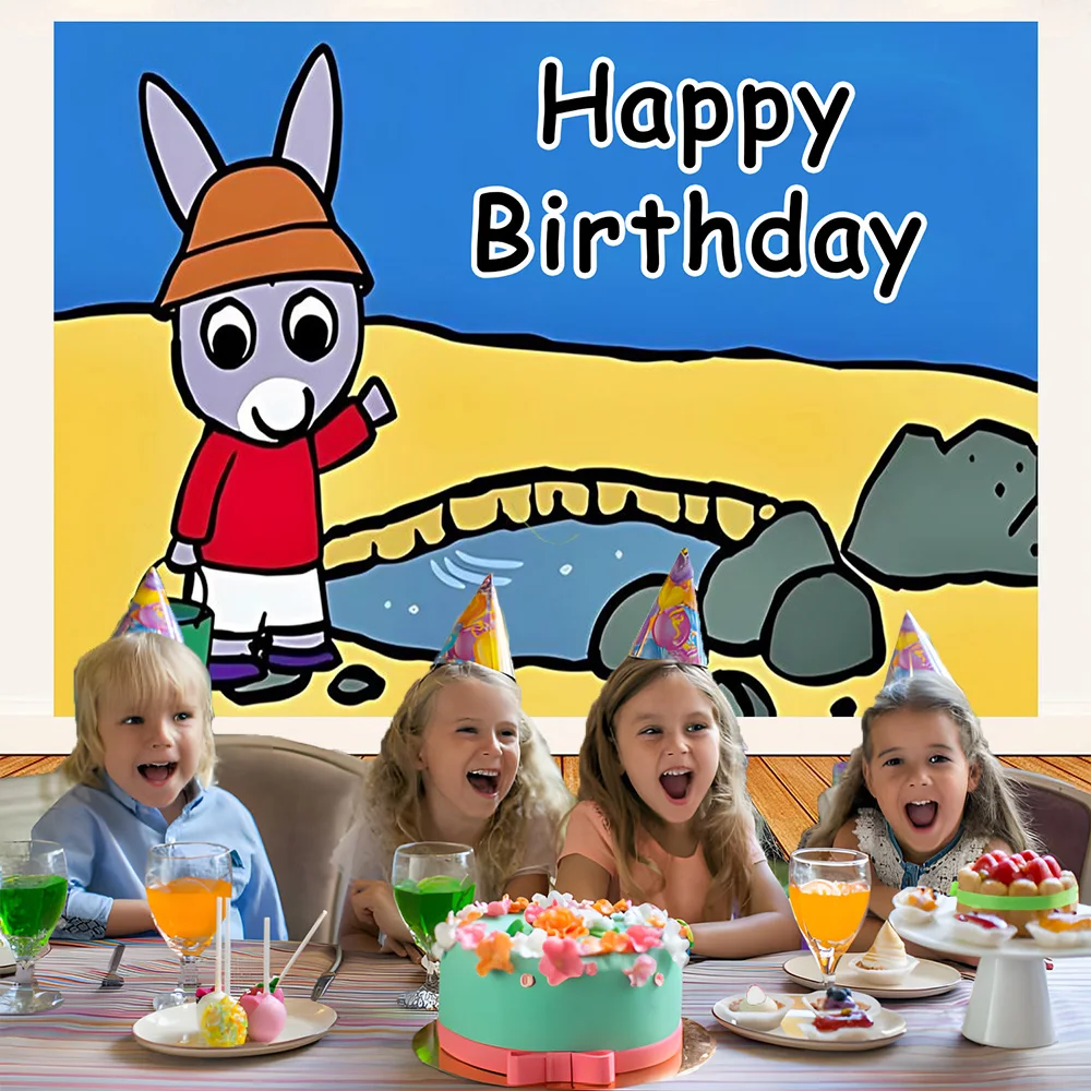 Виниловый фон для фотографирования детей в стиле мультфильма тротроро