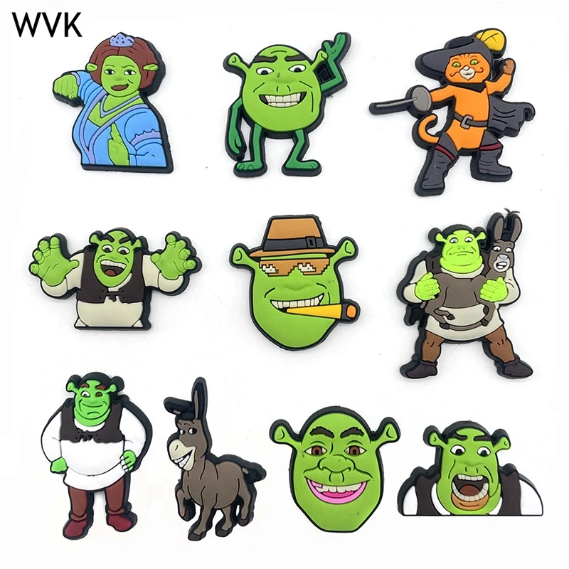 

10Pcs Cartoon Monster Theme Croc Charms Packs Shoe Decoration Kids Shoe Charms jibbtz Sets Cros Accessories Free Shipping