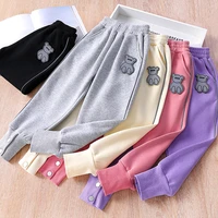 girl leggings kids baby%c2%a0long pants trousers 2022 grey spring autumn toddler outwear cotton comfortable children clothing