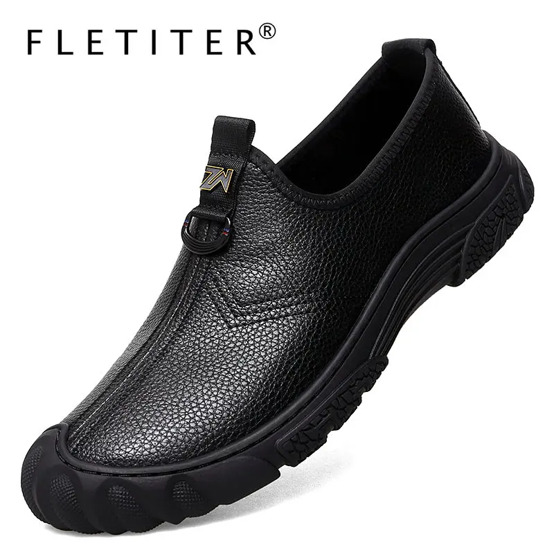 

2022 New Breathable Summer Mens Loafes Leather Casual Shoes Comfortable Driving Shoes Brand Anti-slip Men Flats Black Footwear