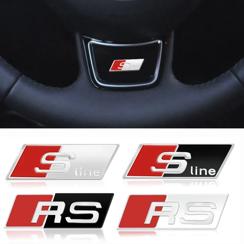 1 шт. автомобильная наклейка на руль для Audis Sline RS TT A3 A4 A5 A6 S4 S5 S6 S7 Q3 Q5 Q7 C5 C6 B7 B8 8p 8v |
