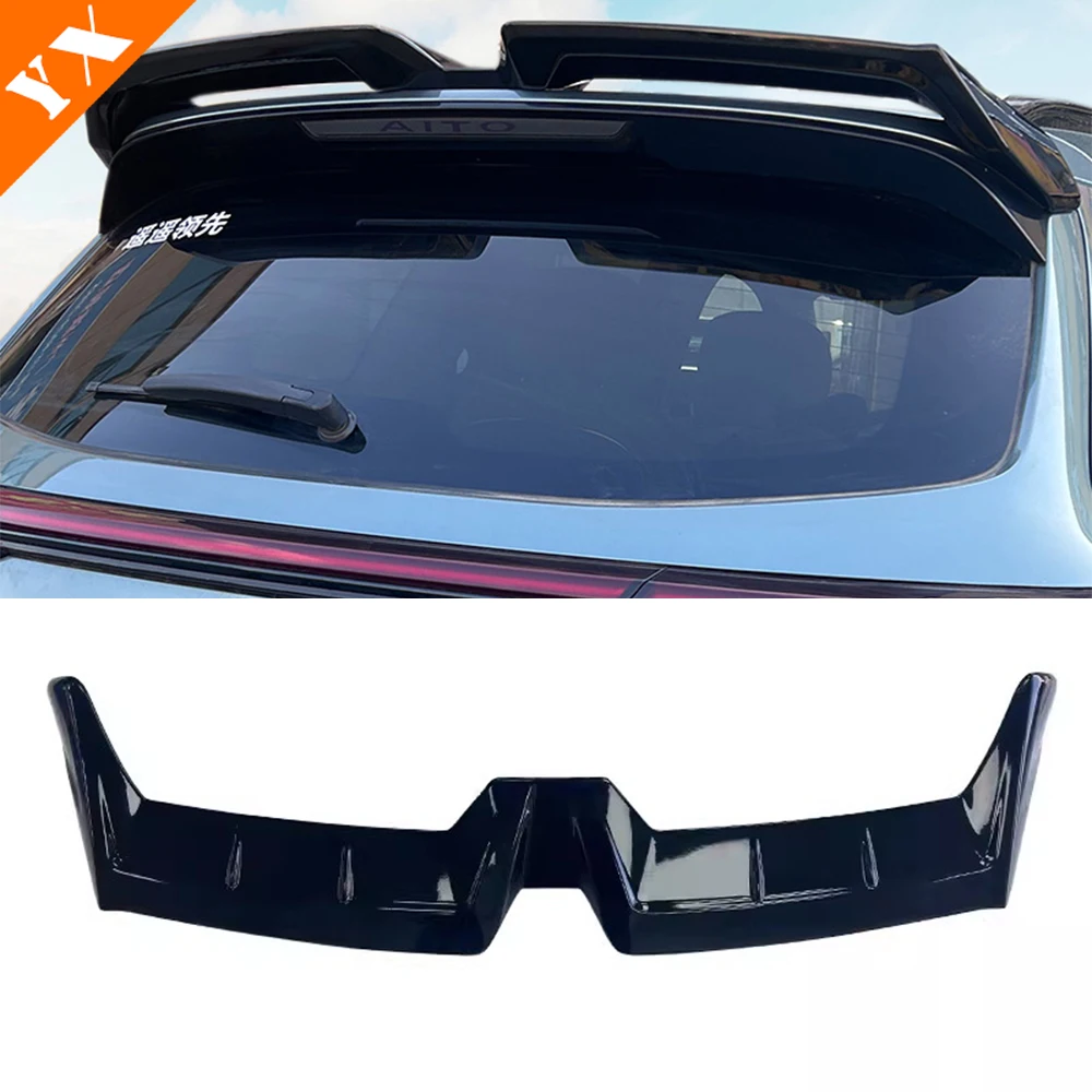 

Автомобильные аксессуары для Huawei Aito M7 2024-2025, карбоновое заднее окно, заднее крыло, фиксированное ветровое крыло, верхнее крыло, давление, крыло, отделка, литье