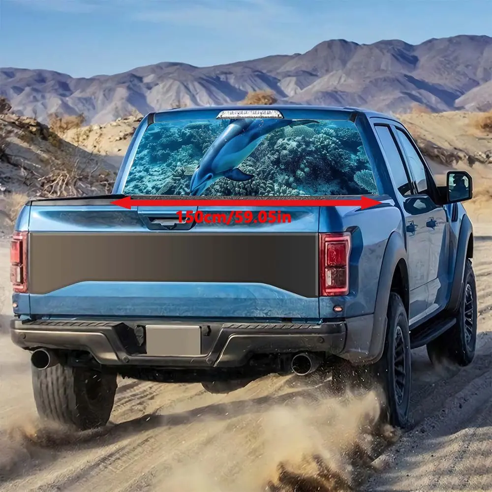 Бесплатная роуминг дельфин рифы наклейка на заднее лобовое стекло автомобиля