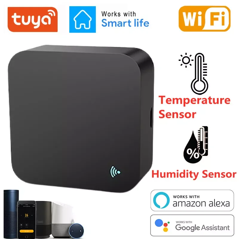 

Smart Wifi IR Remote Control with Temperature and Humidity Sensor for Air Conditioner TV DVD AC Work with Alexa Home