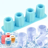 4 cups ice cube mold silicone ice cup maker makes shot glasses mould bar drinks gel fixed tools non stick kitchen accessories