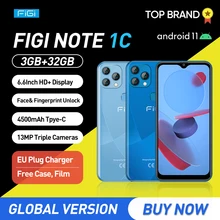 Figi nota 1c 4g smartphone android 11 6.6 "hd + exibir celular quad core 3gb + 32gb telefones celulares 13mp triplo câmera 4500mah (2)