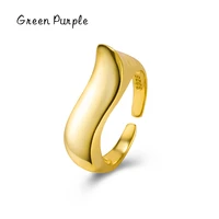 green purple 14k gold adjustable vintage arc wave rings for women gift 925 sterling silver 2022 trend new luxury quality jewelr