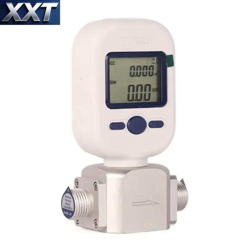 Фото XXT MF5708 0-100 л/мин G-100 Электронный сенсорный расходомер для сжатого воздуха с цифровым дисплеем, массовый расходомер №2