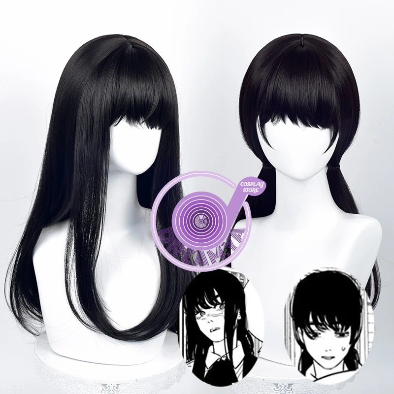 

Mitaka Asa Cosplay Wig Anime Chainsaw Man Black Long Heat Resistant Synthetic Hair Halloween Party Carnival Role Play + Wig Cap