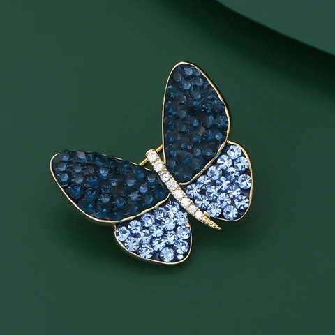 Броши-бабочки с кристаллами
