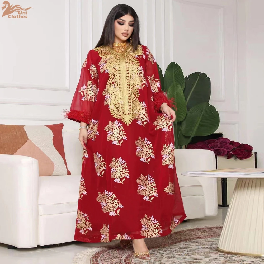 Золотая кружевная вышивка Дубай Абая для женщин Шикарная лента с отделкой