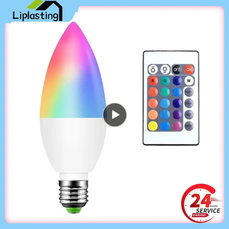 

1~10PCS Smart Light Bulbs Dimmable Colors 3-5w Indoor Candle Light Remote Control E12 E14 E26 E27 B22 Led Bulb Smart Home 6000k