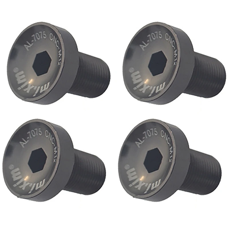Mi.Xim 4Pcs Bicycle Bottom Bracket M12 Crankset Screw MTB Road Bike Crankset Crank Arm Fixing Bolts Bike Screws Black