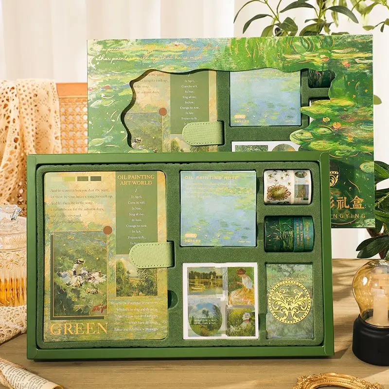 

Книга, подарочные коробки, ветер, масляная живопись, высокая ценность, набор для обучения, блокнот, клейкие заметки, клейкие заметки, лента, Прямая поставка