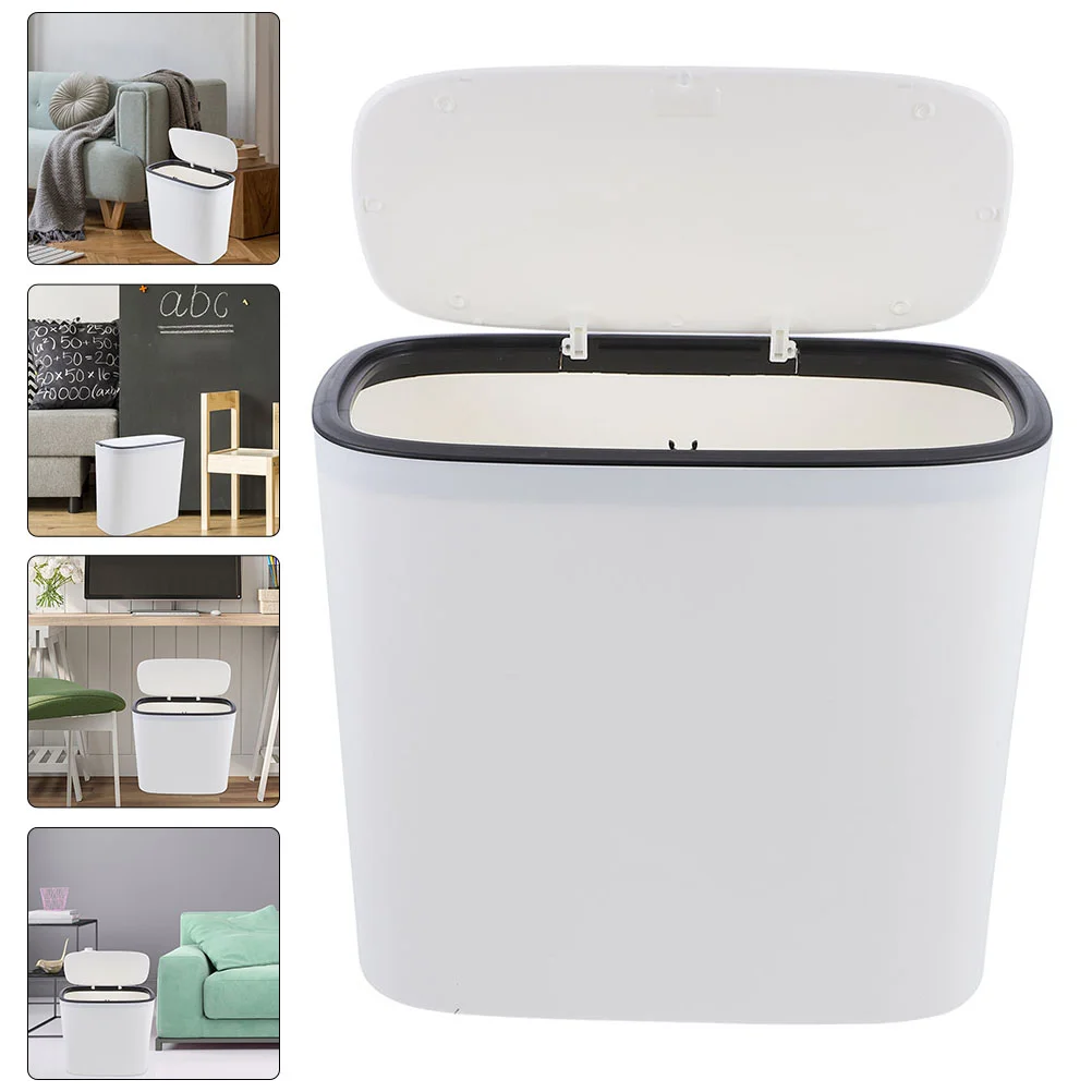 

Can Trash Waste Bin Garbage Container Kitchenlid Bathroom Wastebasket Rubbish Press Basket Office Cans Box Bedroom Desk Type