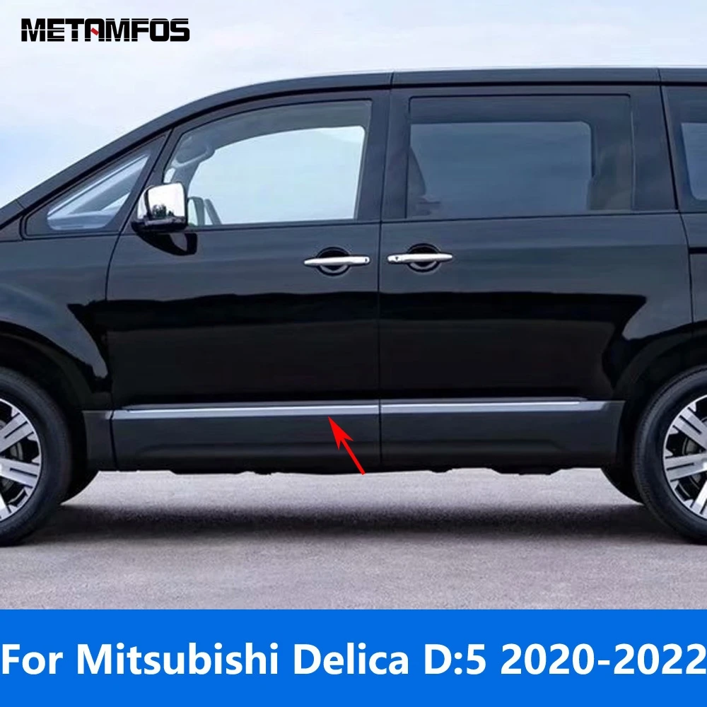 

For Mitsubishi Delica D:5 2020 2021 2022 Chrome Door Side Line Strip Body Skirt Molding Trim Sticker Accessories Car Styling