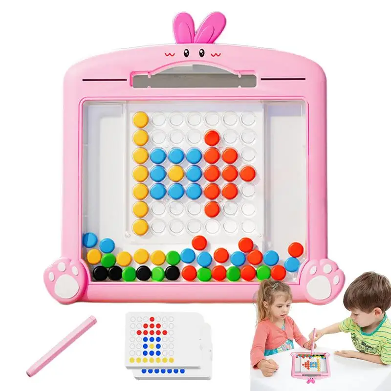 

Magnetic Doodle Board Animal Shape Magnetic Dots Board Toy Children's Educational Montessori Toy Set With Magnetic Pen And Beads