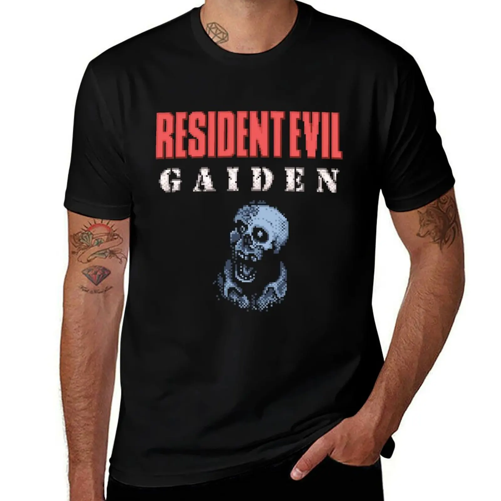 Ретро винтажная футболка Resident Evil Gaiden с рисунком большие футболки для мужчин