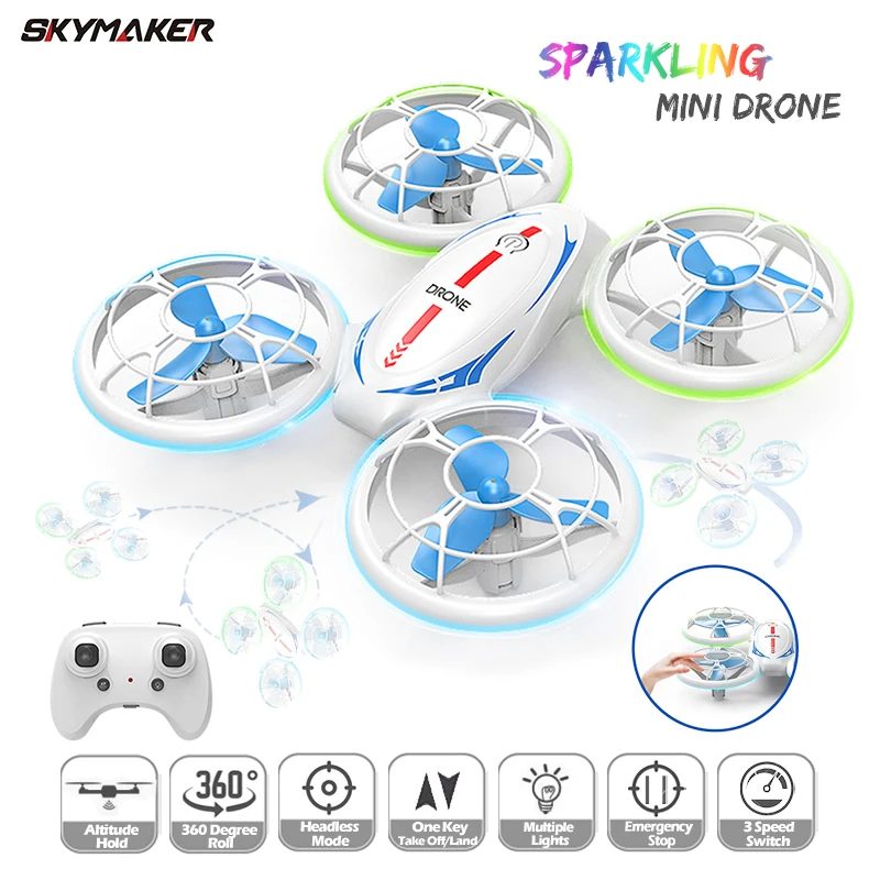 

Mini Drone for Kids RC Helicopter with Auto Hover 360° Flights Headless Mode Altitude Hold RC Drone Quadcopter Toys for boys