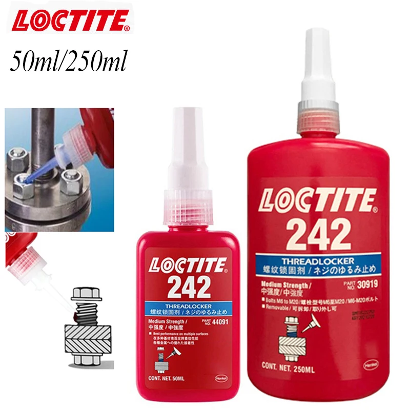 

Агент блокировки резьбы Loctite 242, анаэробный клей, уплотнение, антискользящий винтовой клей, средняя прочность, устойчивость к высоким темпер...