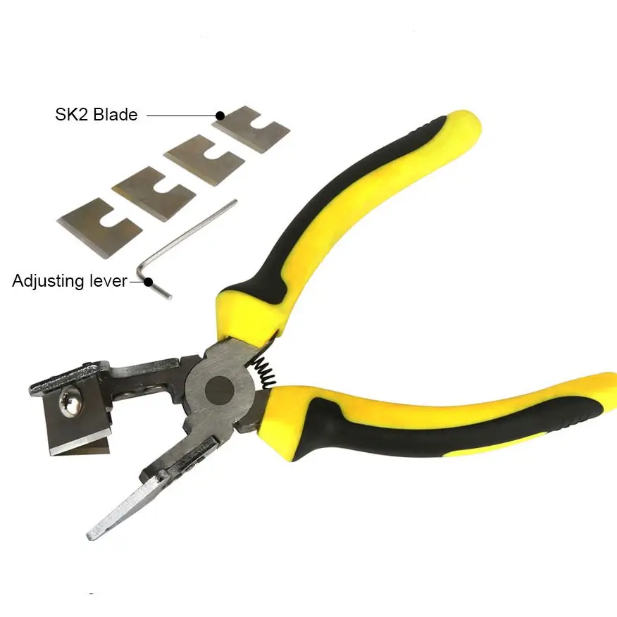 

7" Industrial Right Angle Plier Rubber Strip Scissors Plastic Scissor Angle V mouth Cutting plier for Doors Windows 90 Degree