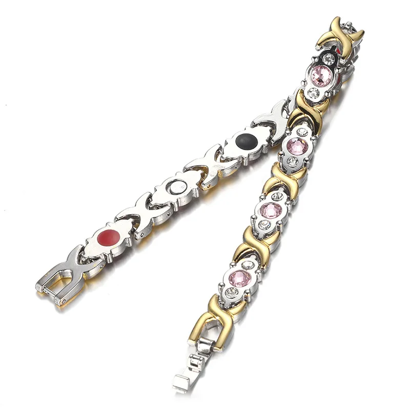 Браслет из нержавеющей стали с кристаллами для девочек и женщин |