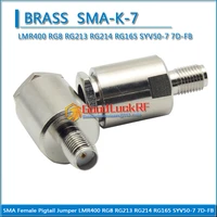 1x pcs rf connector sma female plug clamp solder for lmr400 rg8 rg213 rg214 rg165 syv50 7 7d fb cable coax brass silver