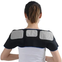 self heating double shoulder support pad brace magnetic therapy shoulder warmer wrap protector massager pain relief belt bandage