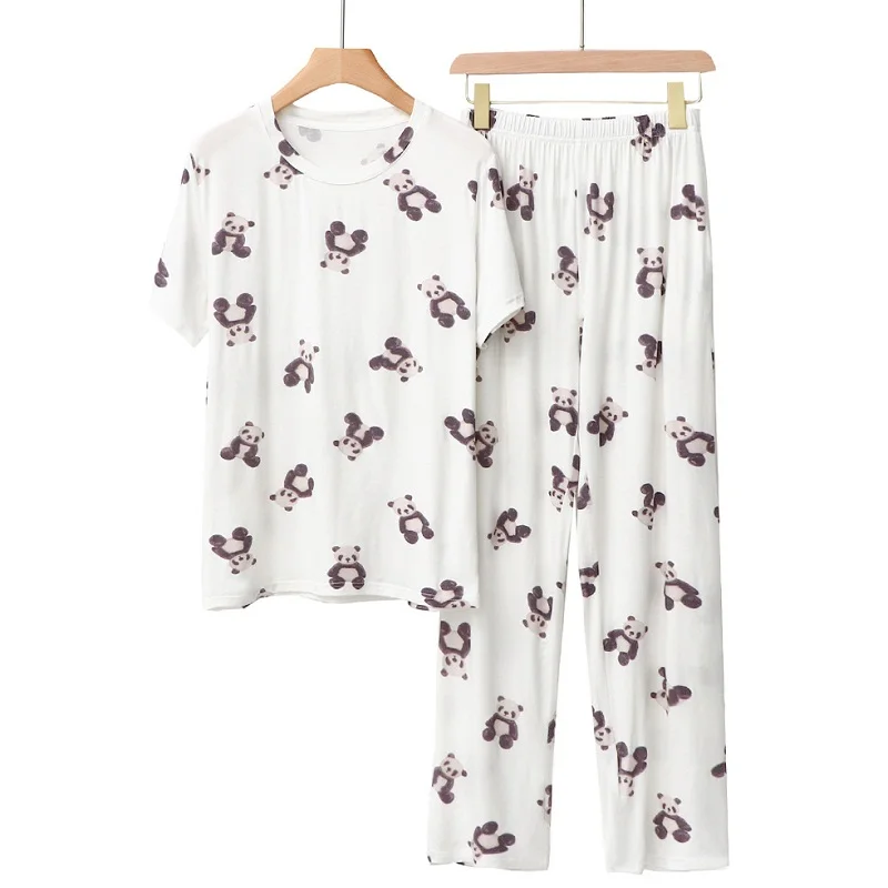 

Spring new modal cotton pajamas short-sleeved trousers breathable and comfortable ladies homewear suit