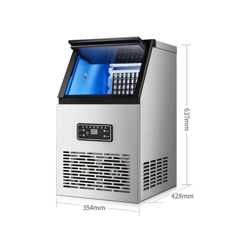 60 кг/24 ч коммерческая машина для производства льда с 2 водными втулками