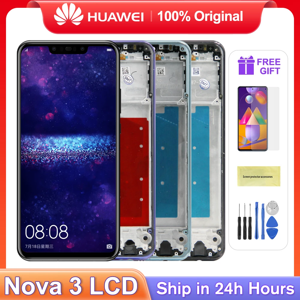 Оригинальный экран для Huawei Nova 3, 6,3 дюймов, ЖК-дисплей с сенсорным экраном, дигитайзер в сборе, детали для Huawei Nova 3i, телефон с ЖК-дисплеем Оригинальный экран для Huawei Nova 3, 6,3 дюймов, ЖК-дисплей с сенсорным экраном, дигитайзер в сборе, детали для Huawei Nova 3i, телефон с ЖК-дисплеем