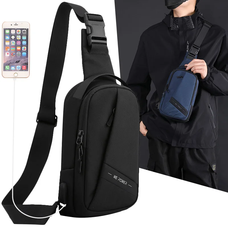Men's Leisure Business Chest Shoulder Bag Oxford Cloth bag Green Bag Mass Sports Bag