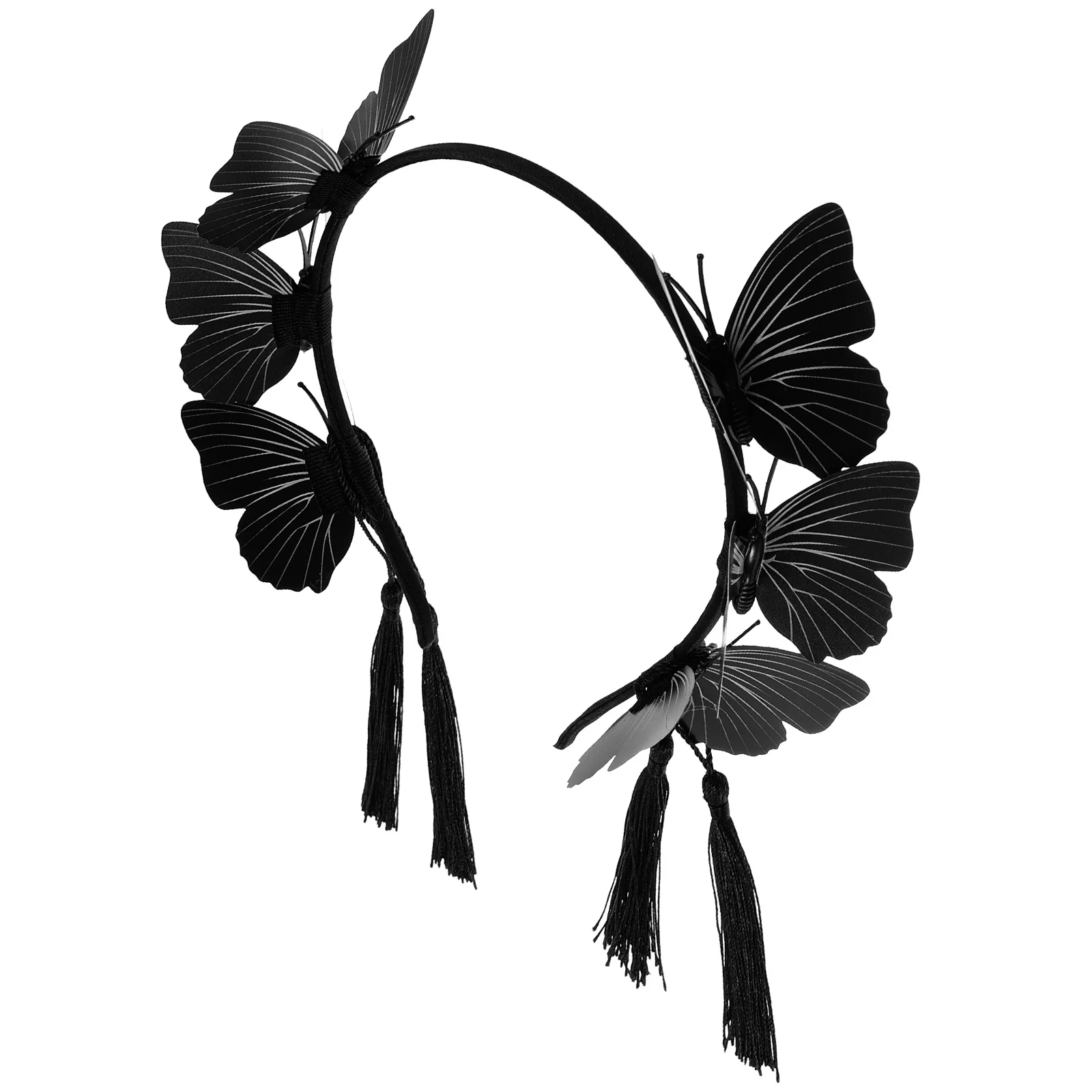 

Adult Fairy Costume Butterfly Headband Female Hair Hoops Hairband Women Festival Headdress Lolita Tassel Girl Child