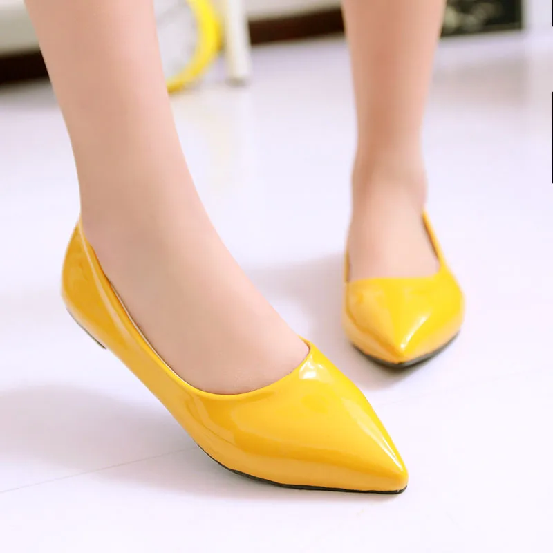 HarTuPeeTu Women Flats Comfort Patent Leather Princess Shoes 2022 Spring Autumn 6 Colours Pointed Toe Casual Footwear Size 34-43