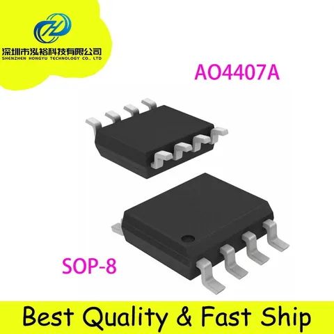 Набор схем AO4407A AON4407A AON4407 4407 4407A MOSFET P-CH 30V 12A SOP-8 SMD, 10 шт.-50 шт./партия, лучшее качество, новинка на складе